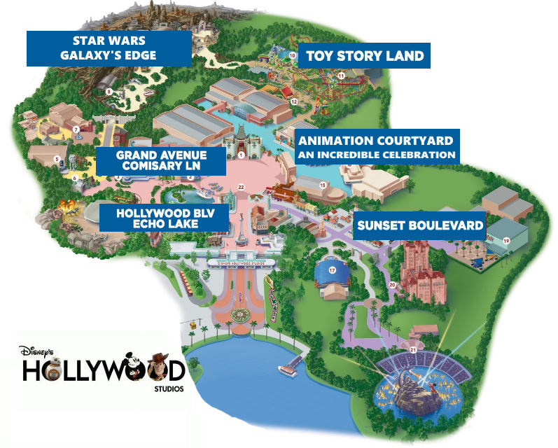 Hollywood Studios Printable Map